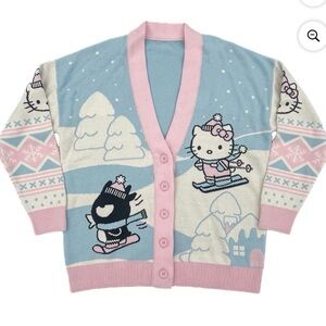 NWT Cute Hello Kitty Blue and Pink Cardigan
